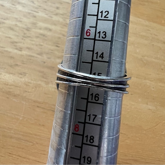 New Blue Solar Quartz Crystal Stone Silver Overlay Ring Size 7 - Picture 10 of 12